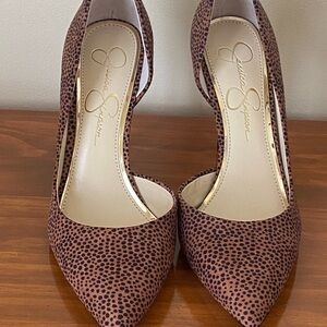 Jessica Simpson Brown Heels with Crystal Embellishments